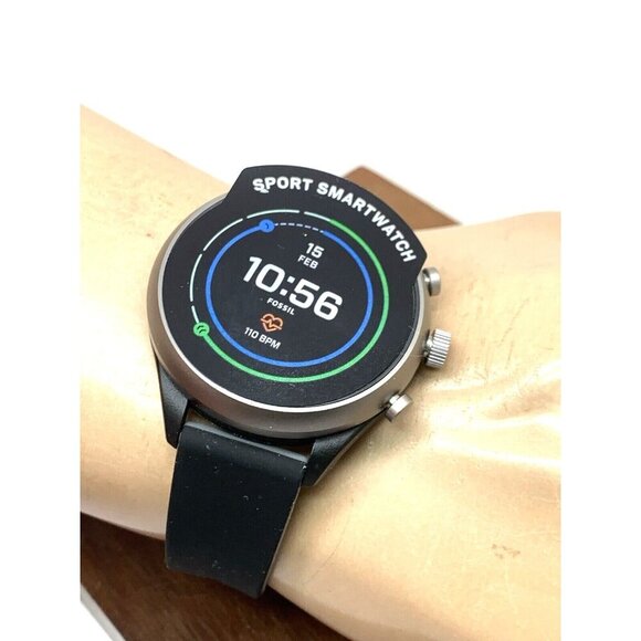 Fossil Women's Watch FTW6024 Smartwatch Aluminum Gray Black Rubber Band 41mm - Picture 6 of 14